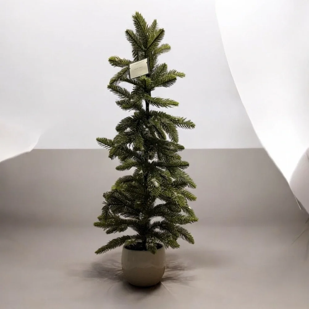 Threshold 31” Faux Pine Tree with Light Flocking/Snow in Cream Pot